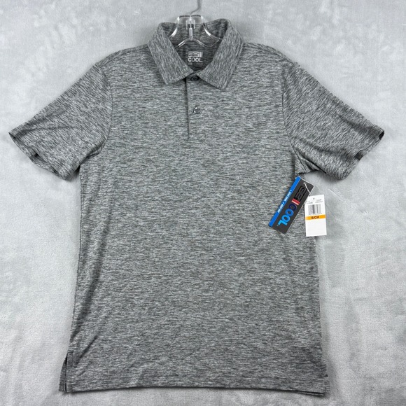 32 Degrees Other - NWT 32 Degrees Cool Men's‎ Stretch Polo Shirt Charcoal Gray Space Dye Size Small